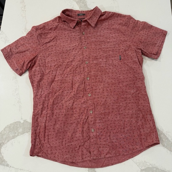 Eddie Bauer Short Sleeve ButtonUp Geometric Print Shirt Mens TXL Classic Fit Red - Picture 1 of 7
